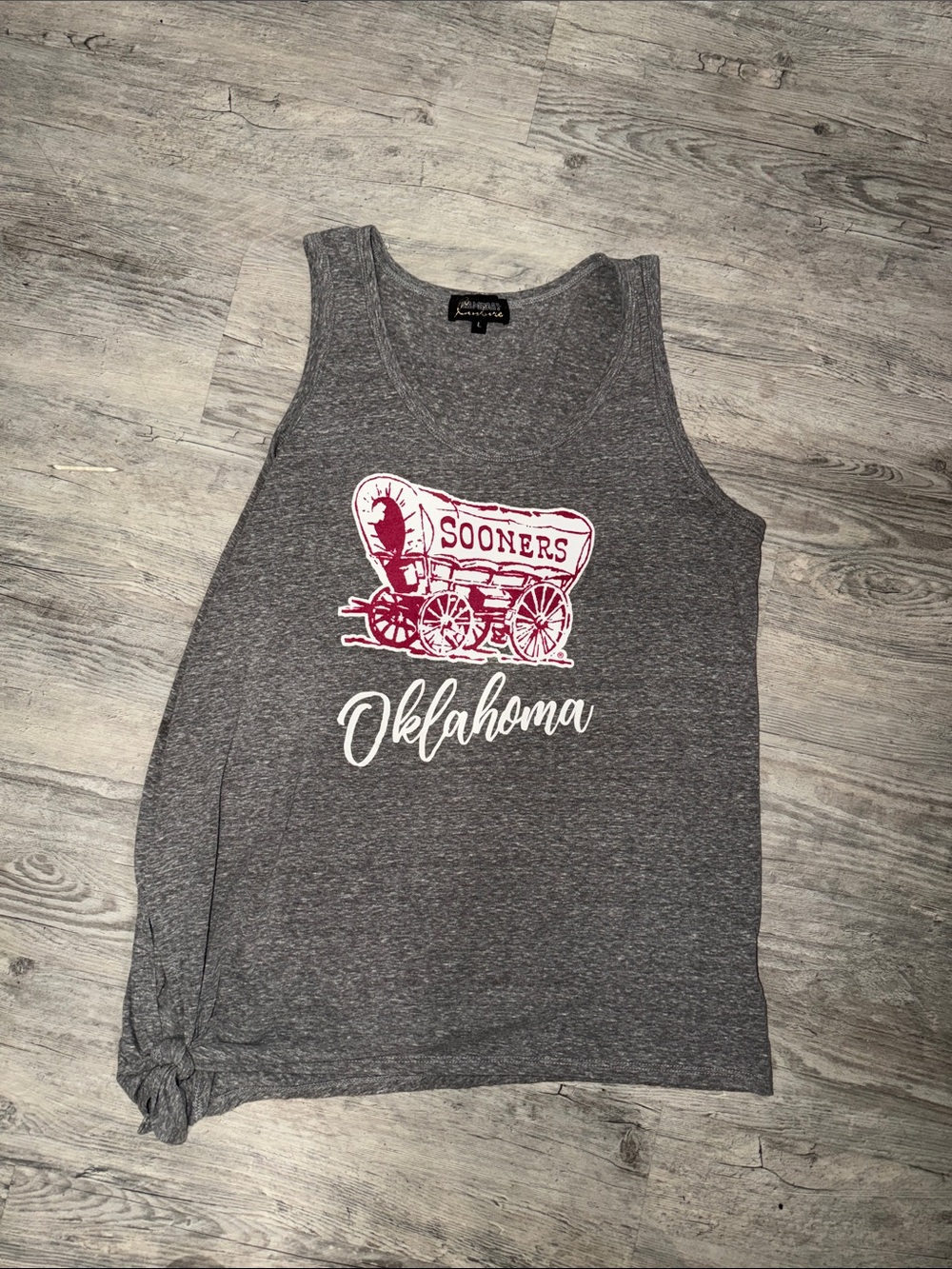 Gameday Couture Gray Oklahoma Sooners Graphic Tank Top